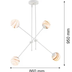 Lampa wisząca 4 pł. ABSOS (1841) - Argon