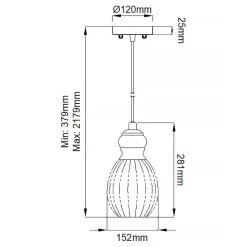 Lampa wisząca Riviera (KL-RIVIERA-P-C) - Elstead Lighting