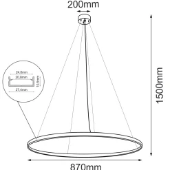 Lampa wisząca Agari 87 - Złota (870 mm) 4000K (5335) - Shilo