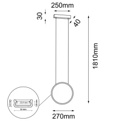 Lampa wisząca Agaro 27 - Czarna (270 mm) 4000K (5307) - Shilo