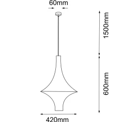 Lampa wisząca Alda M - Biała (420 mm) (5115) - Shilo