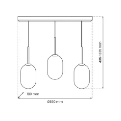 Lampa wisząca ALIAS BLACK 3 listwa (ML0321) - Milagro