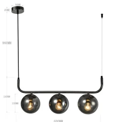 Lampa wisząca Alisa 3 smoked (LP-005/3L BK) - Light Prestige