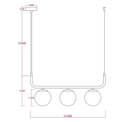 Lampa wisząca Alisa 3 smoked (LP-005/3L BK) - Light Prestige