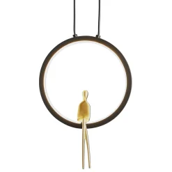 Lampa wisząca AMICI led czarno złota 27 cm (ST-D7774 black) - Step into Design