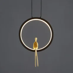 Lampa wisząca AMICI led czarno złota 27 cm (ST-D7774 black) - Step into Design