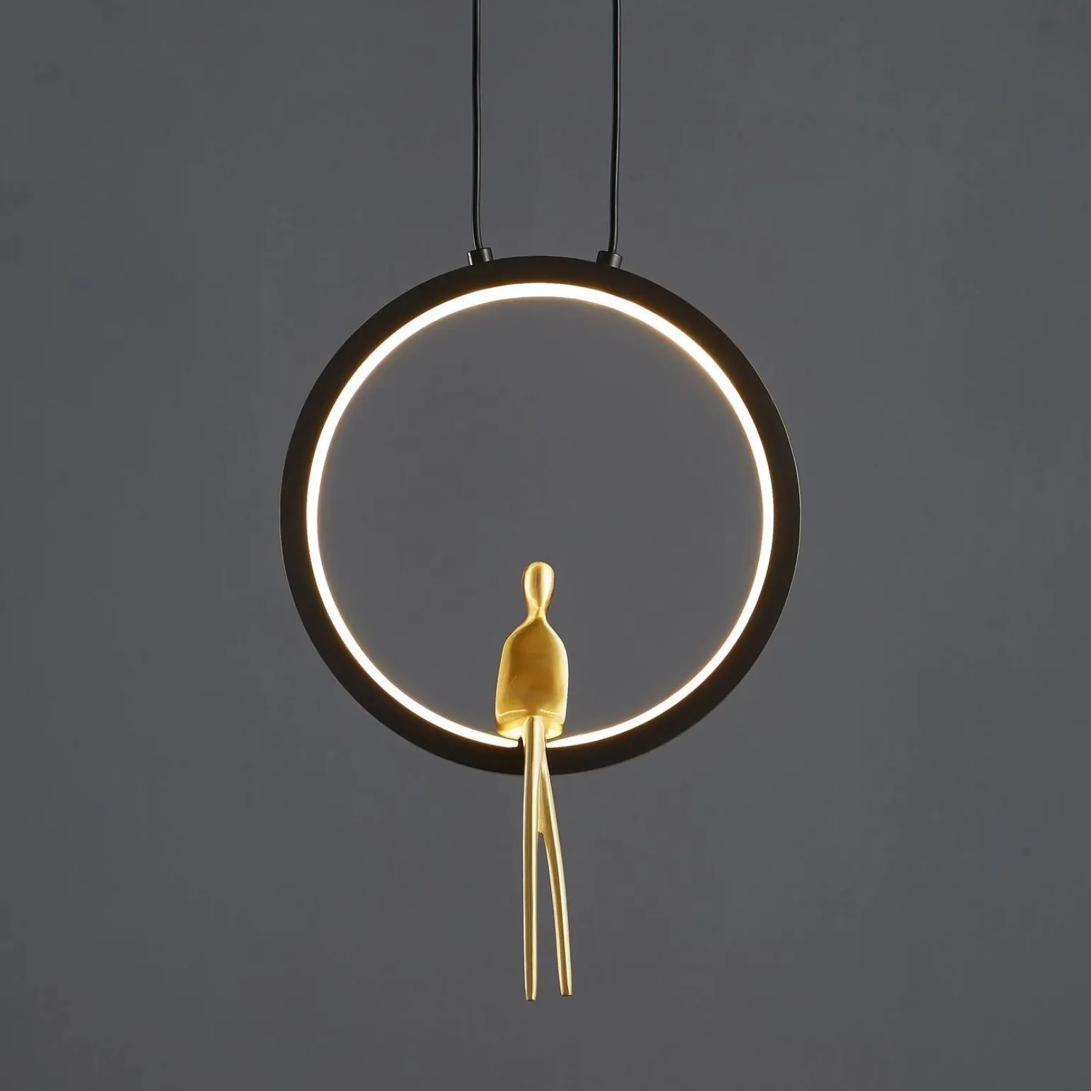 Lampa wisząca AMICI led czarno złota 27 cm (ST-D7774 black) - Step into Design