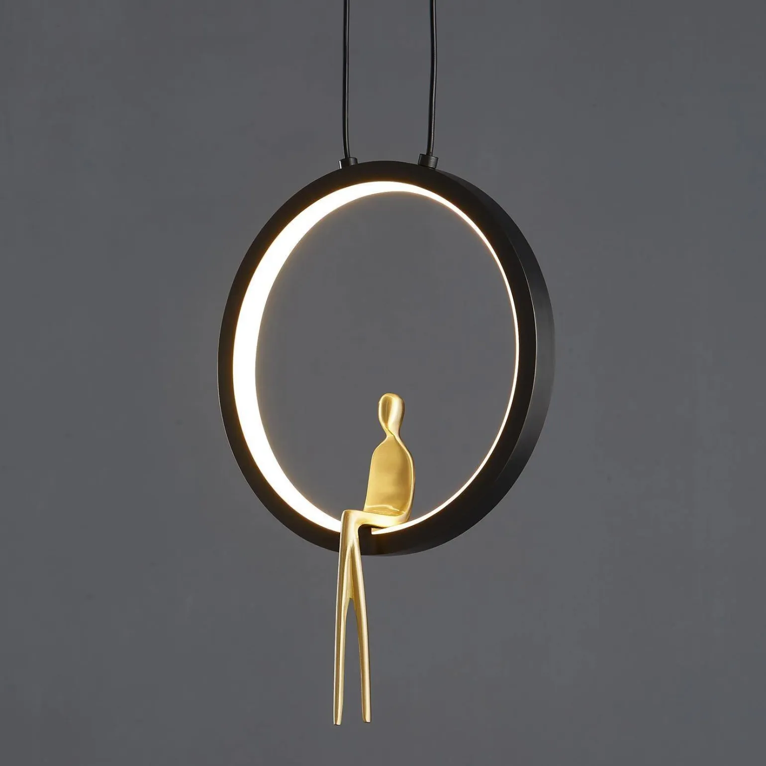 Lampa wisząca AMICI led czarno złota 27 cm (ST-D7774 black) - Step into Design