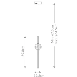 Lampa wisząca Barletta - 1 źródło światła - Matowa czerń (QN-BARLETTA-1P-BK) - Quintiesse