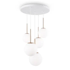 Lampa wisząca Basic form 5 biało złota (MOD321PL-05G) - Maytoni