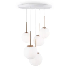 Lampa wisząca Basic form 5 biało złota (MOD321PL-05G) - Maytoni