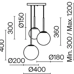 Lampa wisząca Basic form 3 czarna (MOD321PL-03B) - Maytoni
