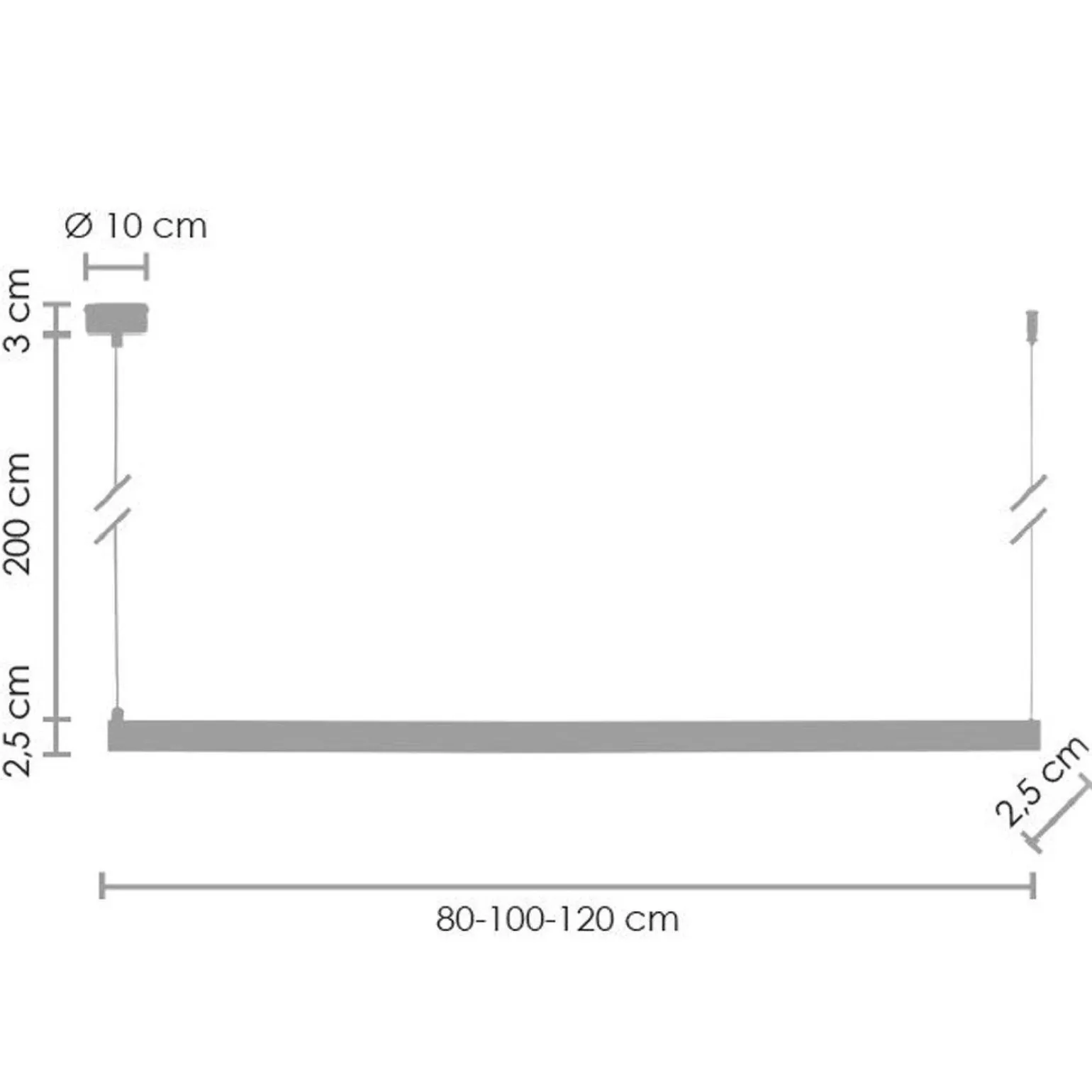 Lampa wisząca BEAM-120 LED czarna 120 cm (ST-8960-L120 black) - Step into Design
