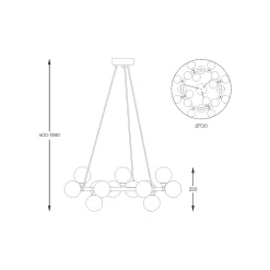 Lampa wisząca BOBO złota (P0462-20C-F7AA) - Zuma Line