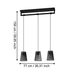 Lampa wisząca BOGOTA czarna (390003) - EGLO