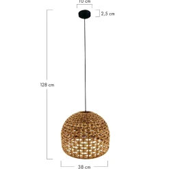 Lampa wisząca Boho ażurowa Hiacynt wodny 38x38x28cm (55873-017) - DIJK