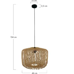 Lampa wisząca Boho bambusowa 46x46x134cm (55878-017) - DIJK
