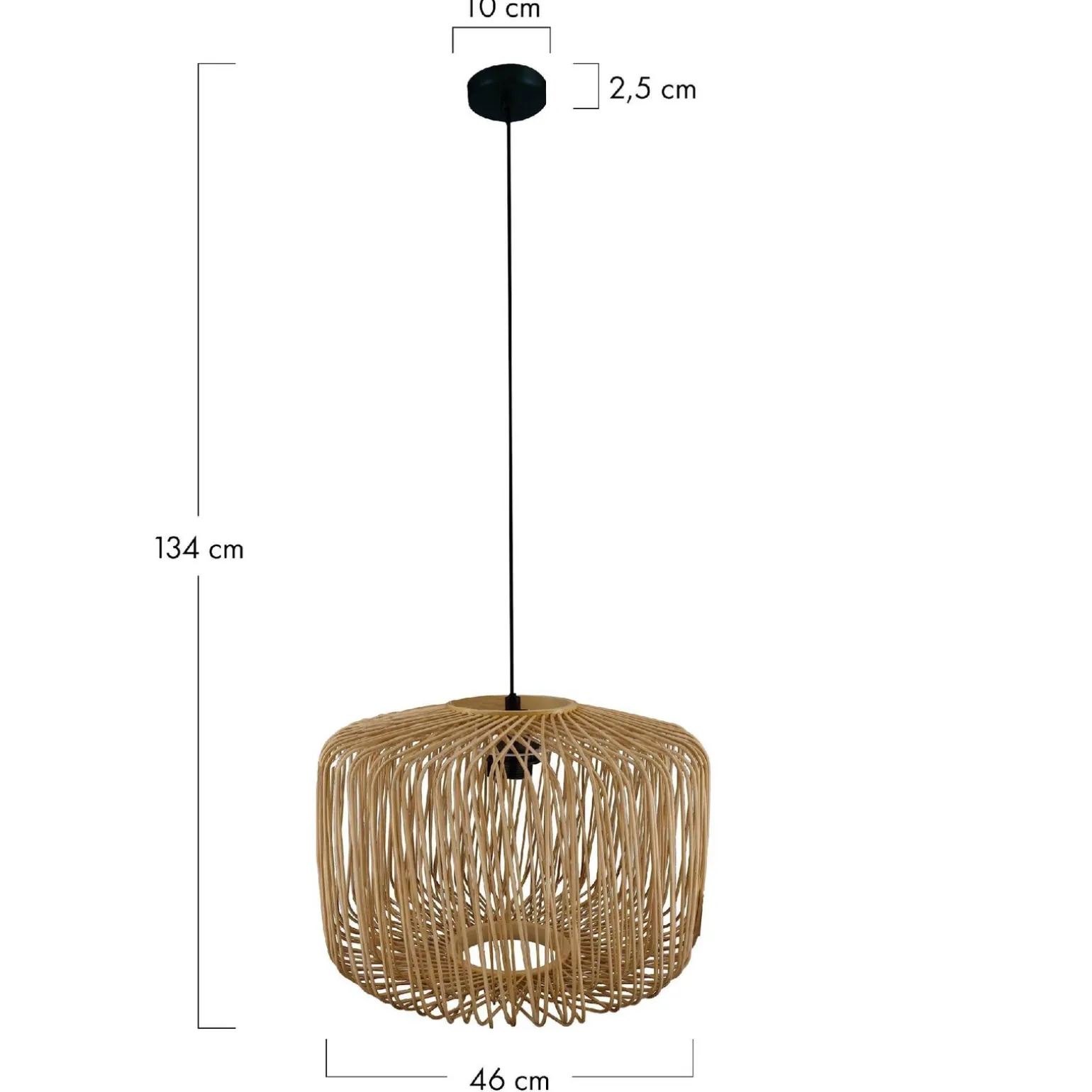 Lampa wisząca Boho bambusowa 46x46x134cm (55878-017) - DIJK