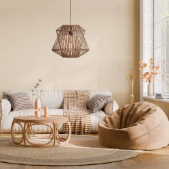 Lampa wisząca Boho bambusowa 46x46x140cm (55706-017) - DIJK