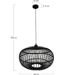 Lampa wisząca Boho bambusowa 46x46x128cm (55716-074) - DIJK