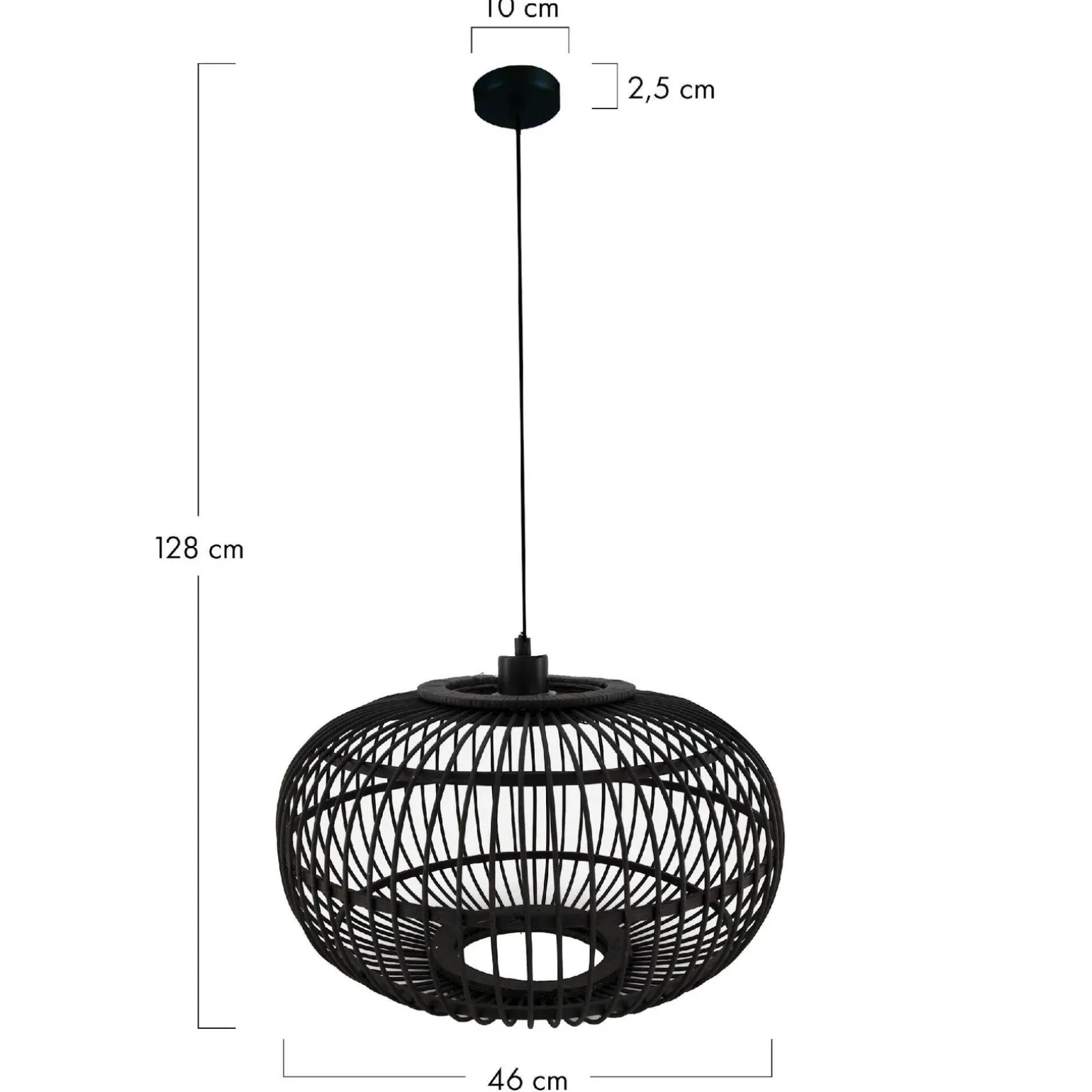 Lampa wisząca Boho bambusowa 46x46x128cm (55716-074) - DIJK