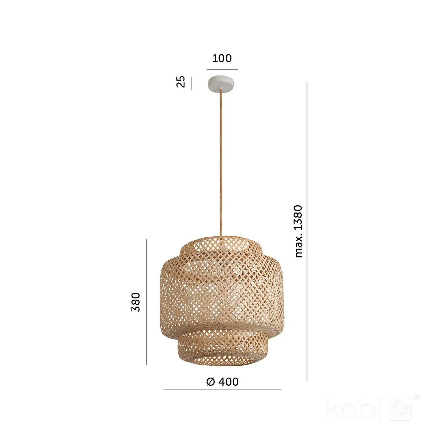 Lampa wisząca BOHO BONN RW 1xE27 Kobi Design (001470KOB) - KOBI LIGHT