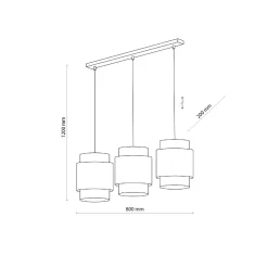 Lampa wisząca BOHO czarna 3 PŁ LISTWA (6541) - TK Lighting