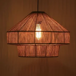 Lampa wisząca Boho jutowa 41x41x128cm (104666) - DIJK