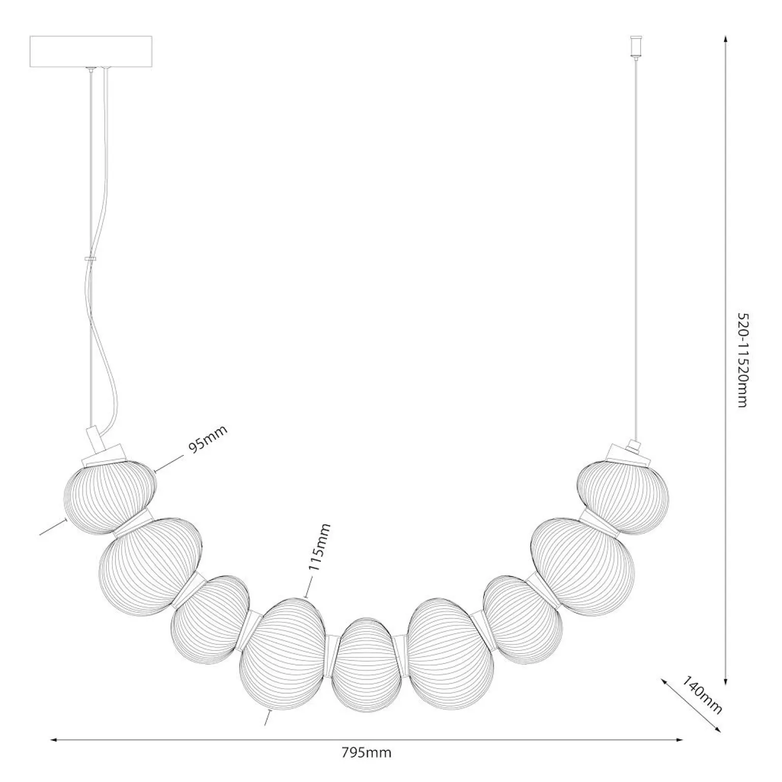 Lampa wisząca BOLLA SMOKED 36W LED (ML1429) - Milagro
