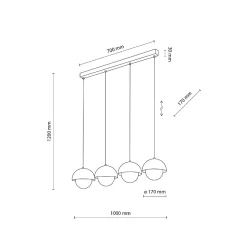 Lampa wisząca BONO OCHRA 4 listwa (10267) - TK Lighting