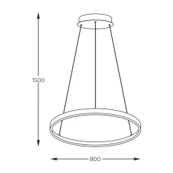 Lampa wisząca BRENO czarna Ø 80 cm (2023201-BK80) - Zuma Line