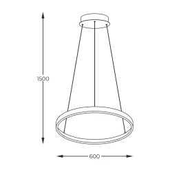 Lampa wisząca BRENO złota Ø 60 cm (2023201-GD60) - Zuma Line
