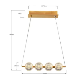 Lampa wisząca Brillant 4 złota LED CCT (LP-3303/4L GD) - Light Prestige