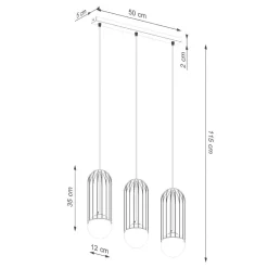 Lampa wisząca BRINA 3L czarna (SL.1334) - Sollux Lighting