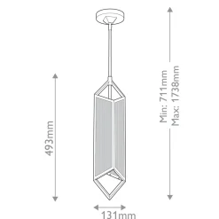 Lampa wisząca Cairo - 1 źródło światła - Miejski brąz (QN-CAIRO-1P-UBZ-CR) - Quintiesse