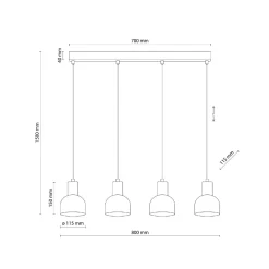 Lampa wisząca CAIRO 4 PŁ (4896) - TK Lighting