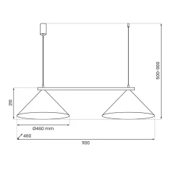 Lampa wisząca CAPITAL 2 czarna (MLP0942) - Milagro