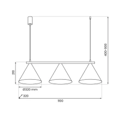 Lampa wisząca CAPITAL 3 czarna (MLP0938) - Milagro