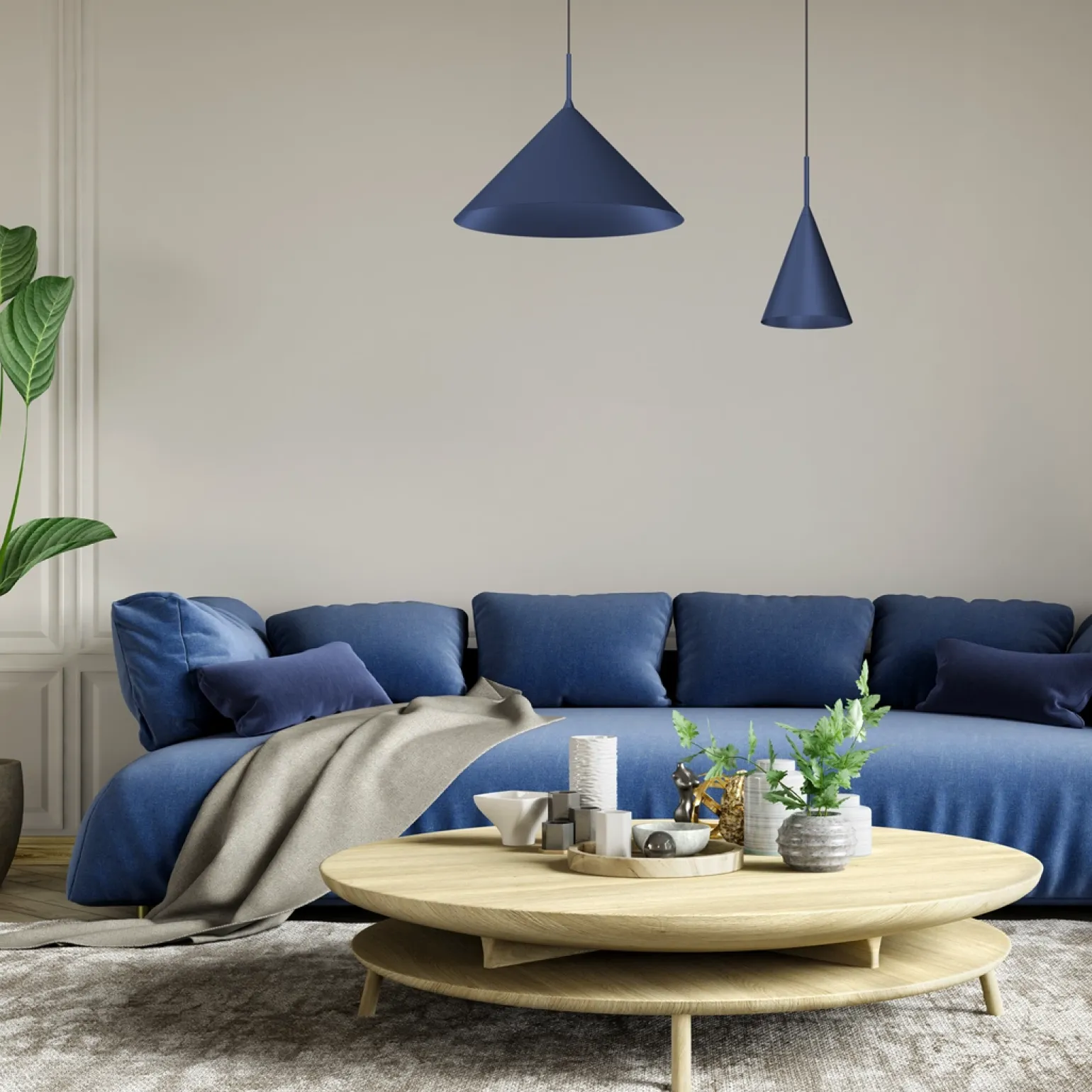 Lampa wisząca CAPITAL NAVY BLUE Ø17cm (MLP0968) - Milagro