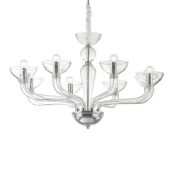 Lampa wisząca CASANOVA SP8 transparentna (044255) Ideal Lux - żyrandol