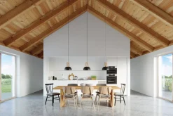 Lampa wisząca CASCO czarna/naturalne drewno (SL.0390) - Sollux