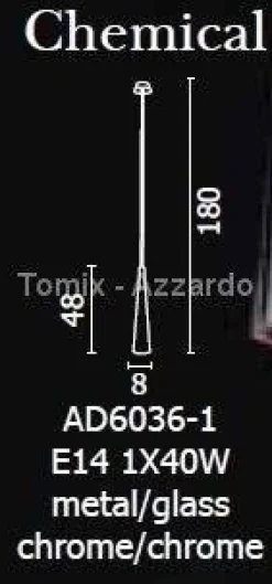 Lampa wisząca CHEMICAL chrome (AD6036-1 Azzardo) - żyrandol