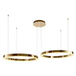 Lampa wisząca CIRCLE 80+80 LED złoty połysk na 1 podsufitce (DN924-80+80 gold) - Step into Design
