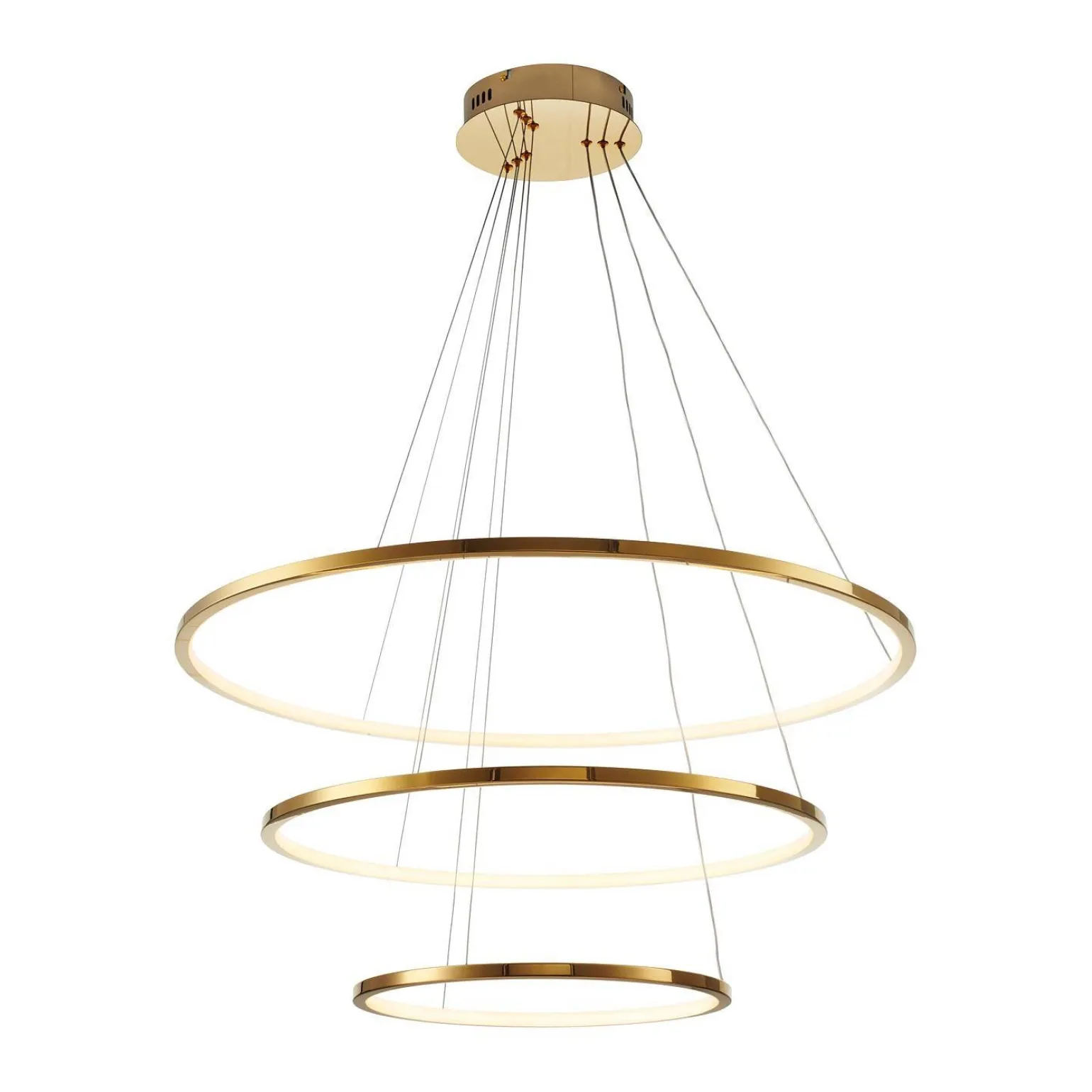 Lampa wisząca CIRCLE SLIM 40+60+80 LED złoty 40 cm + 60 cm + 80 cm (ST-10112P-3) - Step into Design