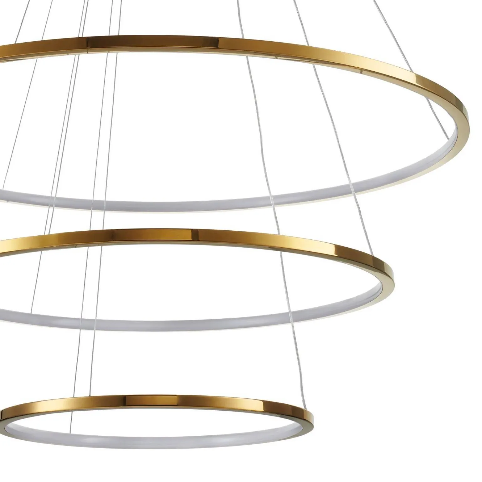 Lampa wisząca CIRCLE SLIM 40+60+80 LED złoty 40 cm + 60 cm + 80 cm (ST-10112P-3) - Step into Design