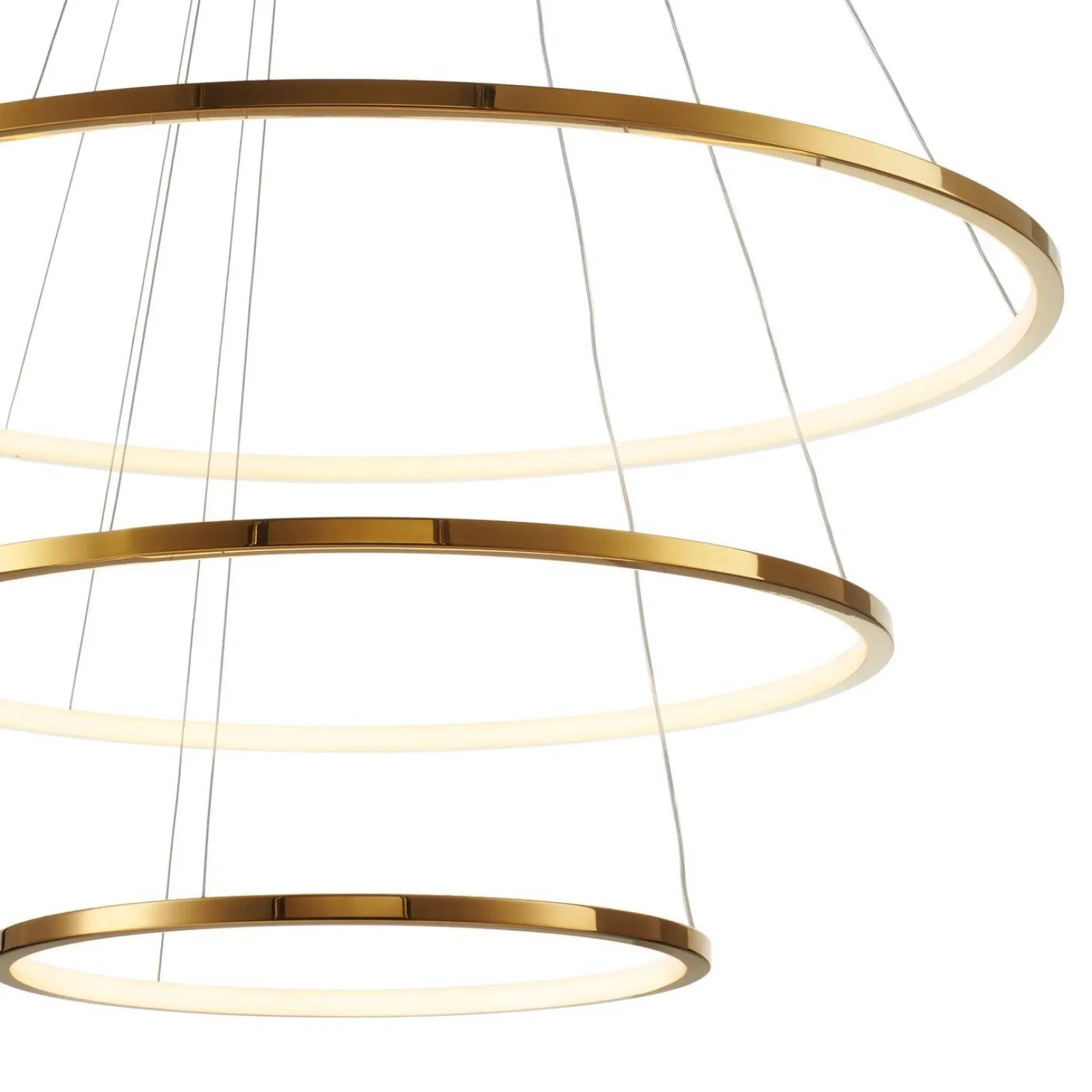 Lampa wisząca CIRCLE SLIM 40+60+80 LED złoty 40 cm + 60 cm + 80 cm (ST-10112P-3) - Step into Design