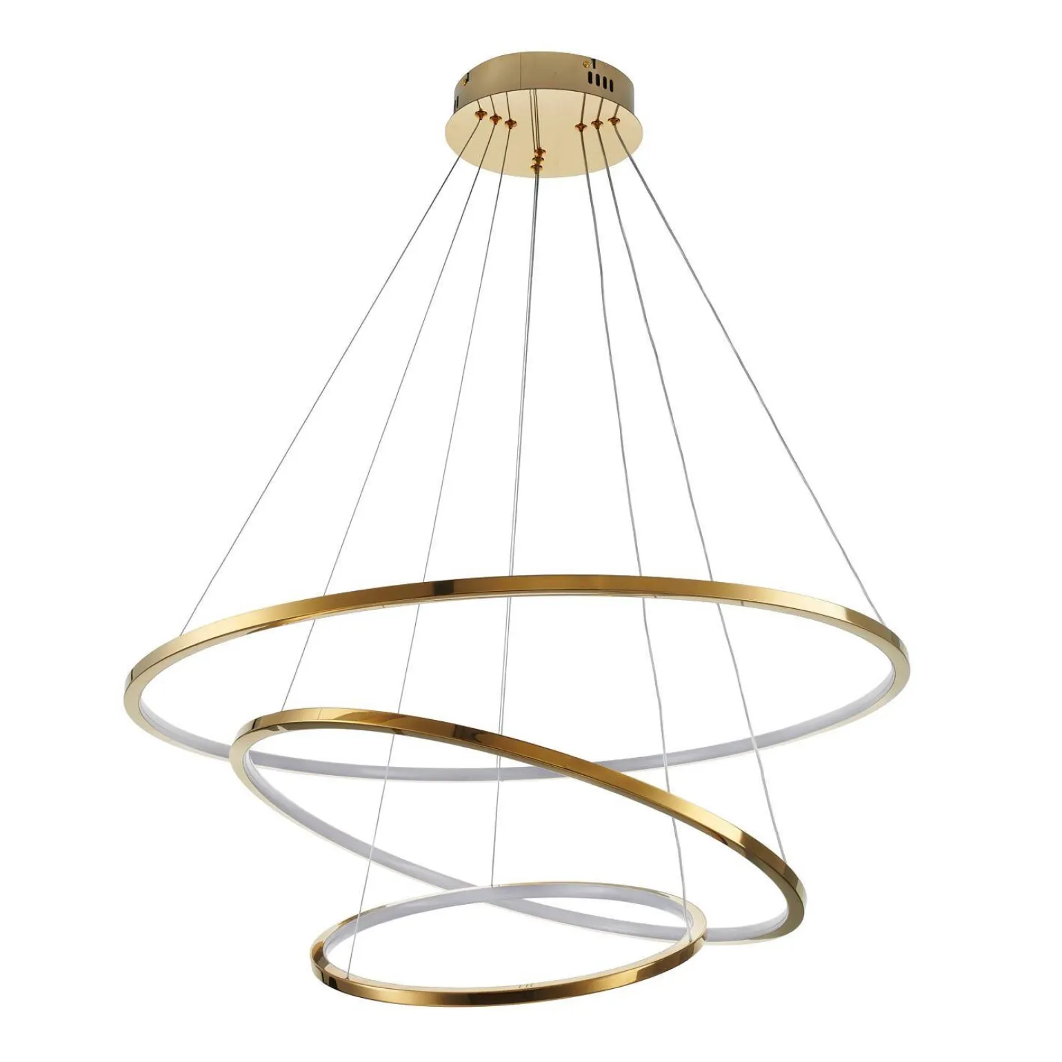 Lampa wisząca CIRCLE SLIM 40+60+80 LED złoty 40 cm + 60 cm + 80 cm (ST-10112P-3) - Step into Design