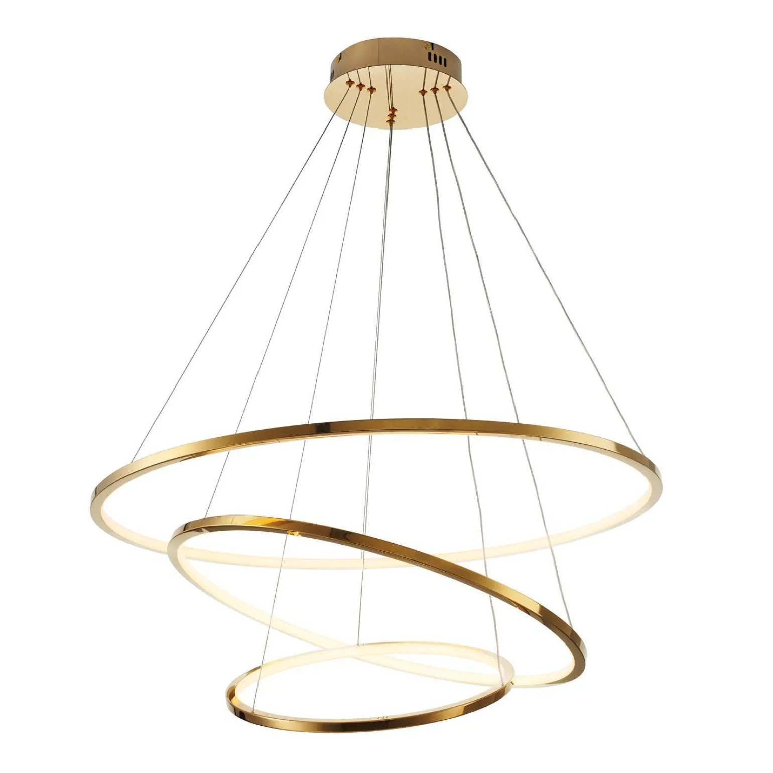 Lampa wisząca CIRCLE SLIM 40+60+80 LED złoty 40 cm + 60 cm + 80 cm (ST-10112P-3) - Step into Design