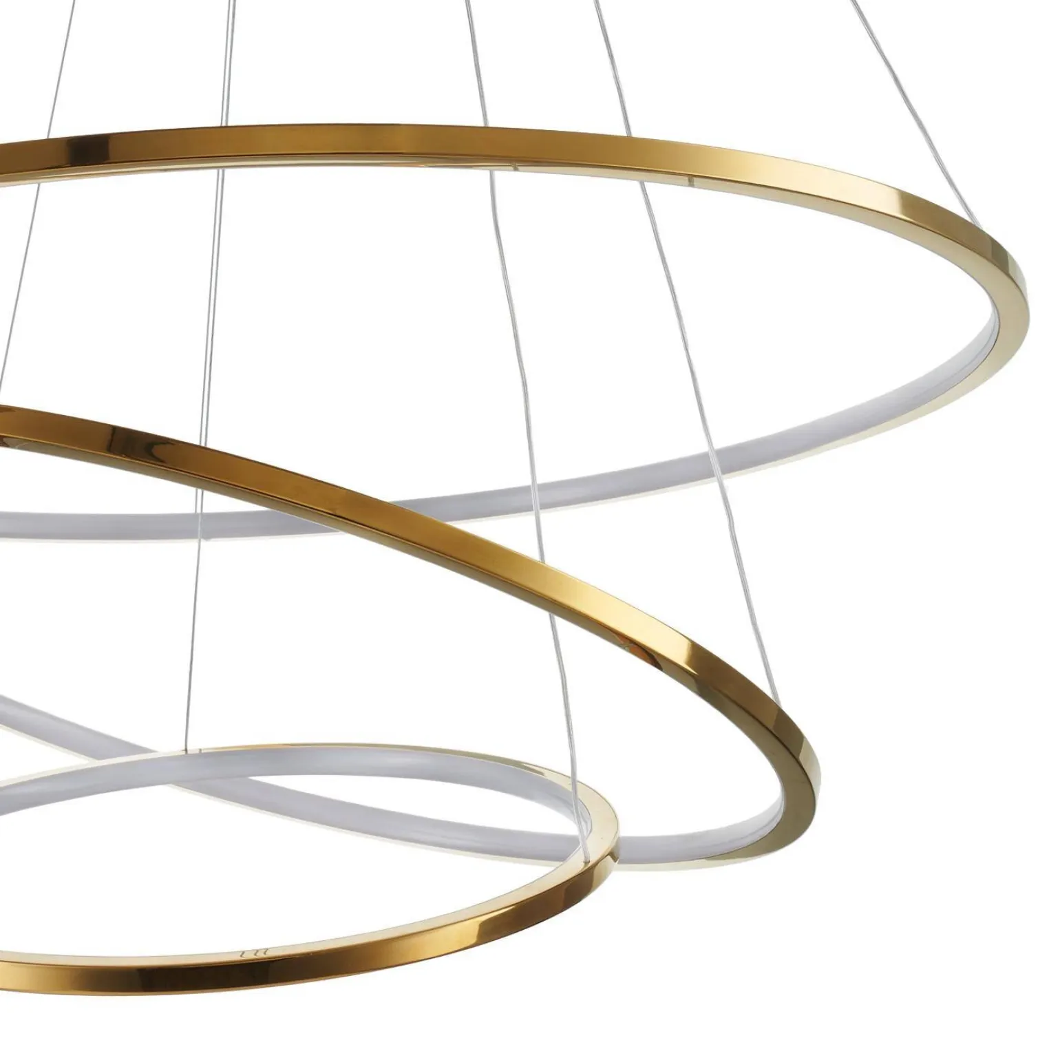 Lampa wisząca CIRCLE SLIM 40+60+80 LED złoty 40 cm + 60 cm + 80 cm (ST-10112P-3) - Step into Design