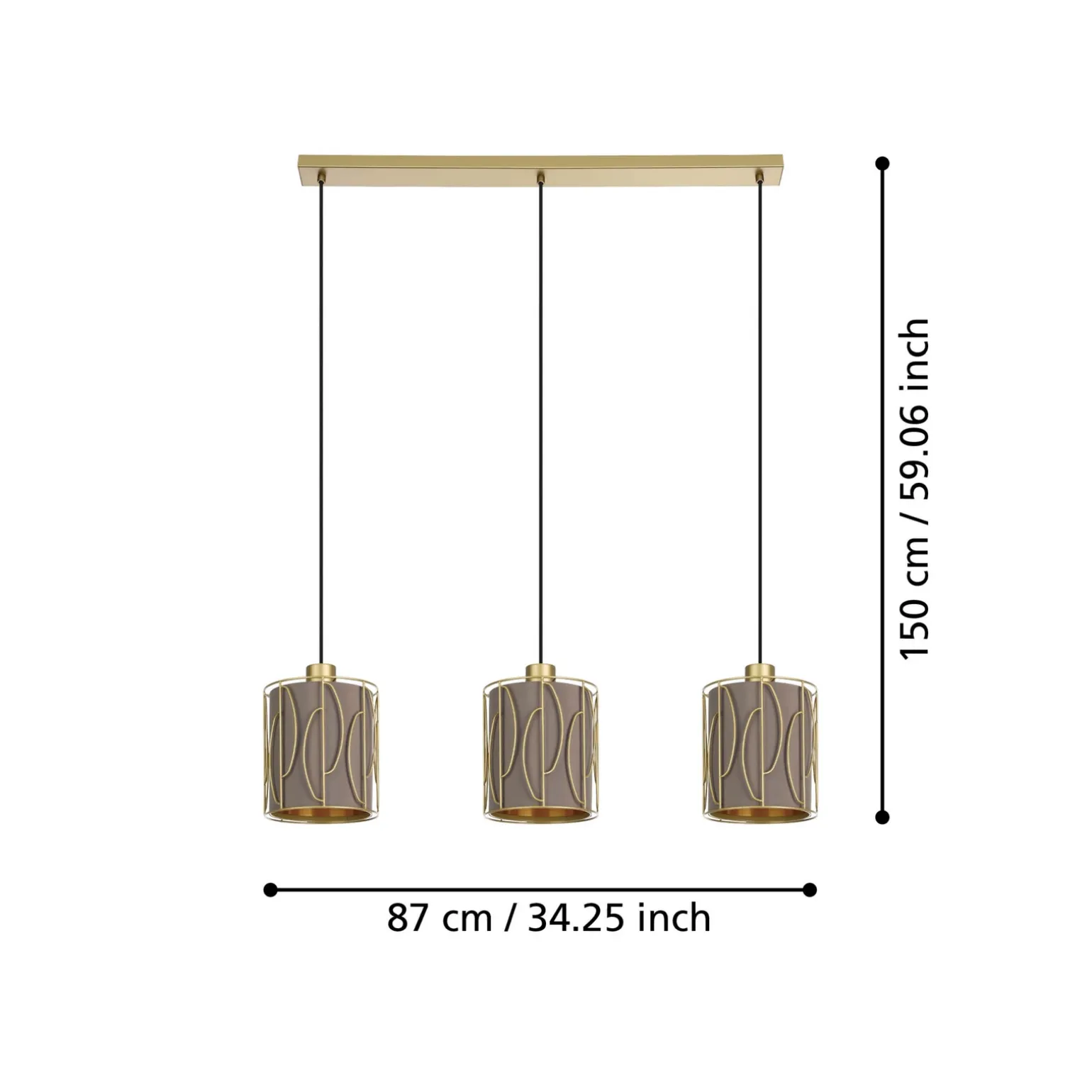 Lampa wisząca COROJAL złoty (390207) - EGLO